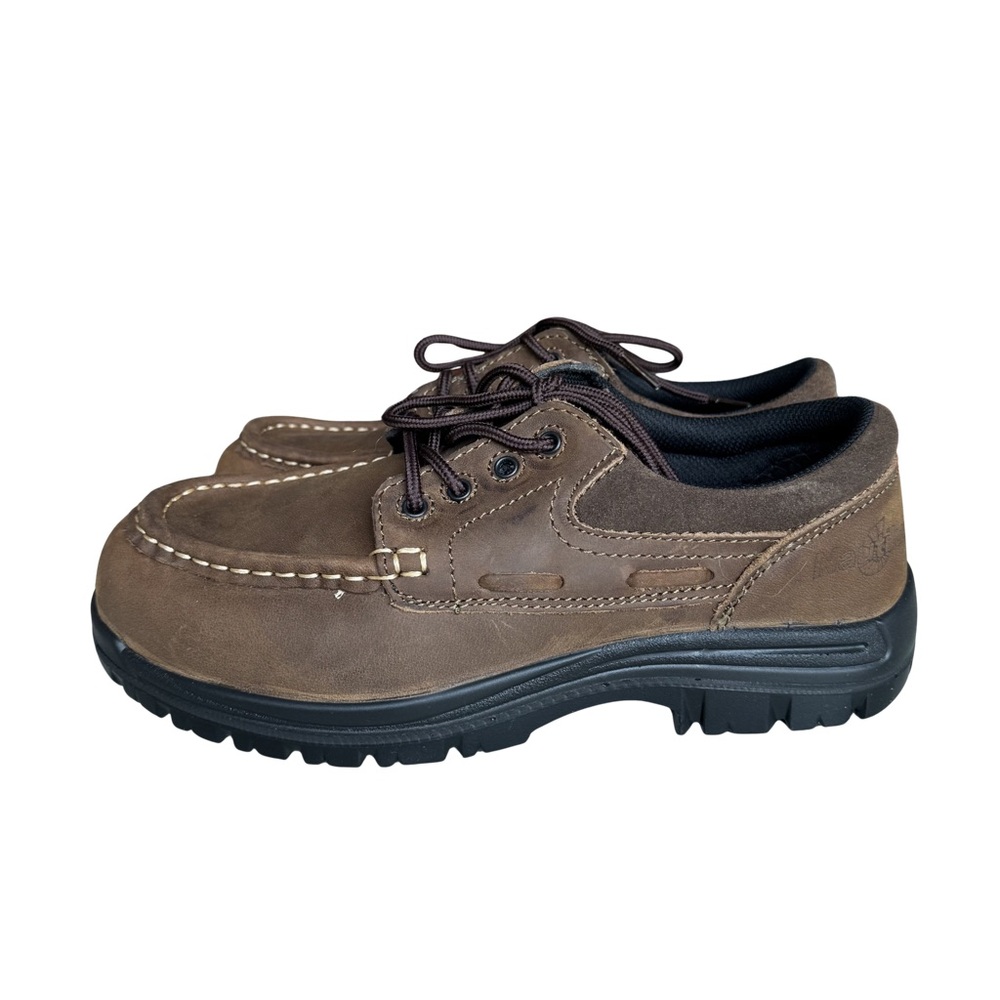 Nautilus N1826 Composite Toe Work Shoes 9 Wide Brown Leather Slip Resistant - Picture 4 of 10